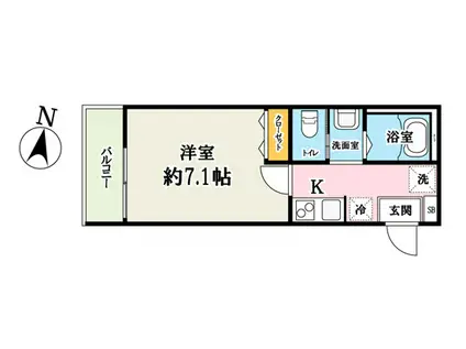 PINE DA CASA平沼(1K/3階)の間取り写真