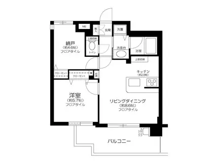 リブゼ横浜紅葉坂(1LDK/3階)の間取り写真