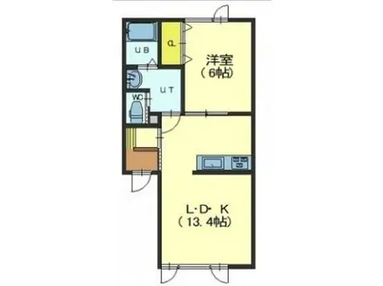 ARTIGIANO(1LDK/1階)の間取り写真