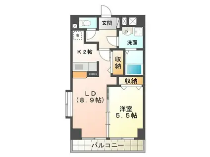 メゾン・ド・ルミエール(1LDK/5階)の間取り写真