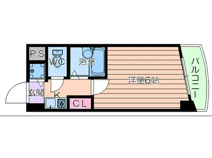 ラナップスクエア新福島(1K/8階)の間取り写真