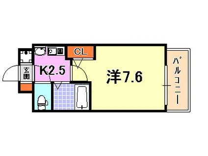 エステムコート三宮山手IIソアーレ(1K/12階)の間取り写真