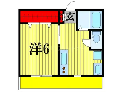 グリーンクリフ(1DK/2階)の間取り写真