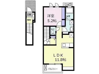 ビオーラ 桜(1LDK/2階)の間取り写真