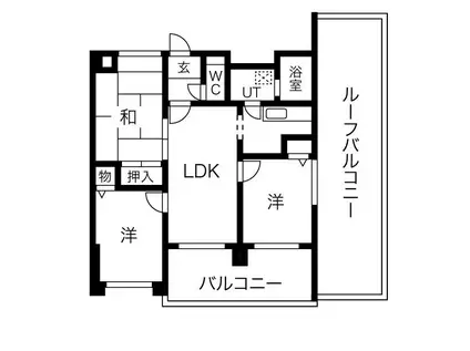シャトー三和青山(3LDK/5階)の間取り写真