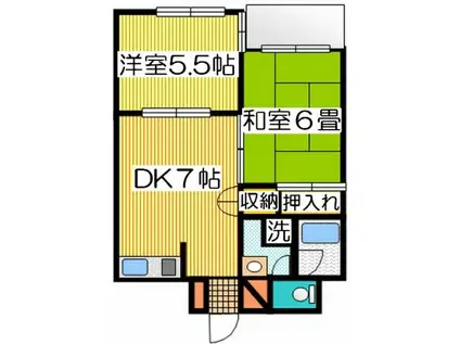 ガーデン欣志ビル(2DK/7階)の間取り写真