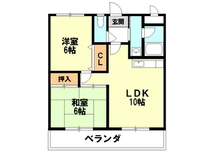 ヴィラデエステ(2LDK/4階)の間取り写真