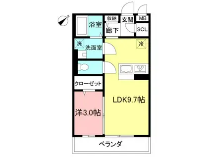 D-ROOMオリエンタルヴィラ横浜片倉A棟(1LDK/1階)の間取り写真