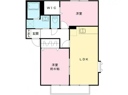 サンラフィーネ B(2LDK/2階)の間取り写真