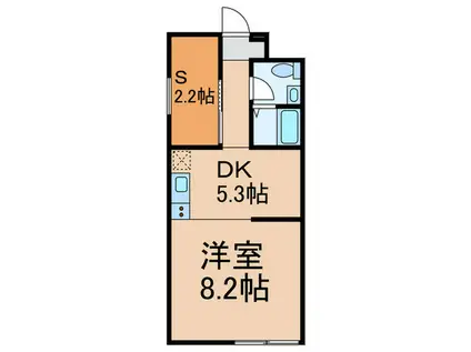 長崎6丁目マンション(1SDK/4階)の間取り写真