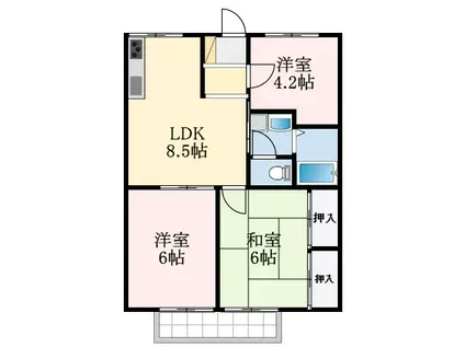 エステートピア泉北(3LDK/1階)の間取り写真