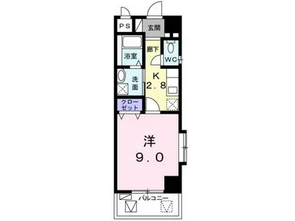 ゆちばな2泉崎(1K/5階)の間取り写真