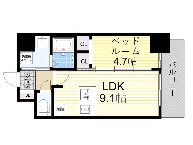 GM KOHAMA(1LDK/10階)の間取り写真