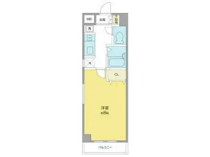 JSコートII(1K/4階)の間取り写真