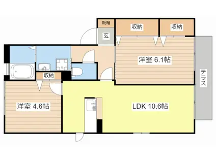 VITA LARGO(2LDK/1階)の間取り写真