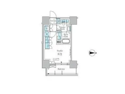 パークアクシス蔵前(ワンルーム/2階)の間取り写真