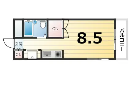 横山ビル(ワンルーム/3階)の間取り写真