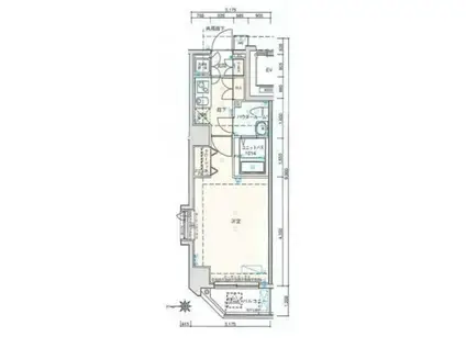 バージュアル新御徒町(1K/4階)の間取り写真