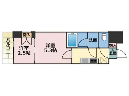 ウエリスアーバン守口(2K/6階)の間取り写真