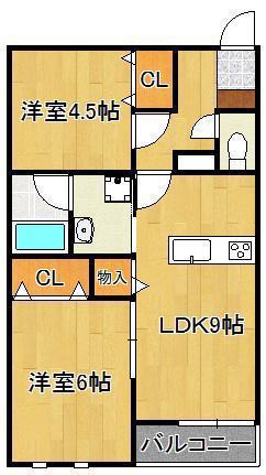 セントラルコーポI(2LDK/2階)の間取り写真