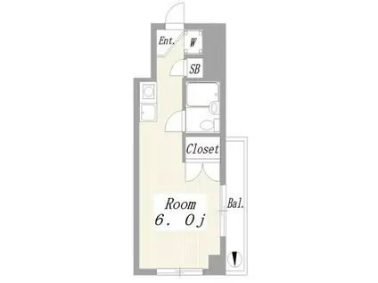 コンフォート永福(ワンルーム/2階)の間取り写真