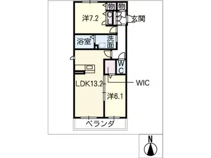 ソレイユふじ(2LDK/2階)の間取り写真