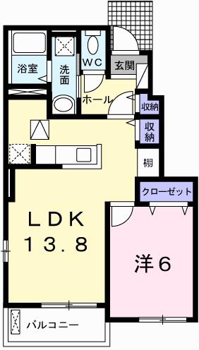 メゾン ド リーヴ(1LDK/1階)の間取り写真