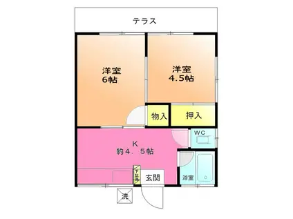 長島荘(2K/1階)の間取り写真