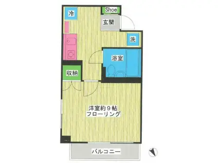 住吉コートクハイム(1K/3階)の間取り写真