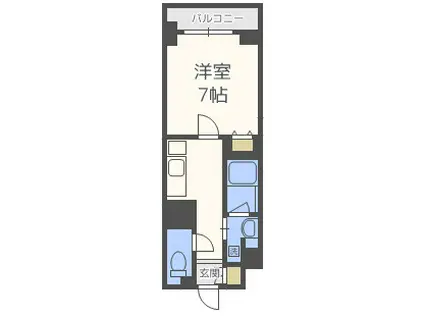 ハビテ靭センターコート(1K/10階)の間取り写真