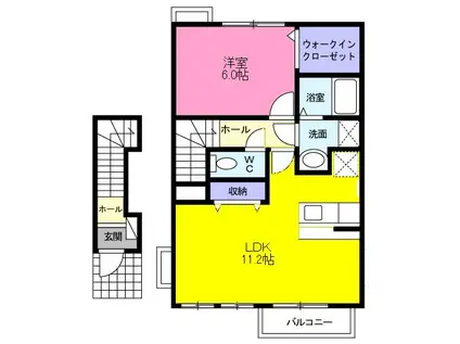 クレインバレー(1LDK/2階)の間取り写真