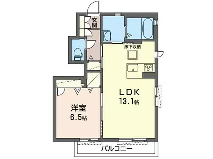 カトルセゾン(1LDK/1階)の間取り写真