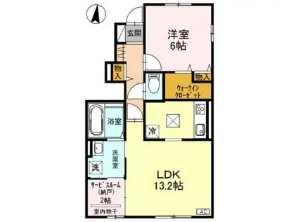 メゾンドボヌール(1SLDK/1階)の間取り写真