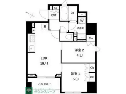 タスキプライムテラス本蓮沼(2LDK/8階)の間取り写真