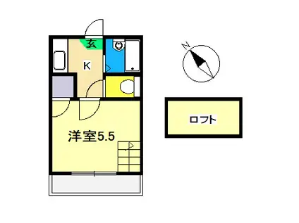 曙町レジデンス(1K/2階)の間取り写真