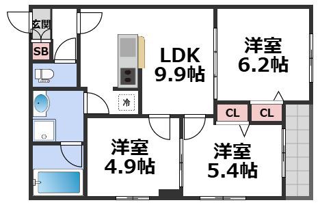 エス.フィールド奏(3LDK/3階)の間取り写真