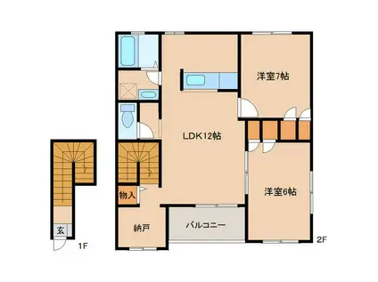 ステラ・マリノII(2SLDK/2階)の間取り写真
