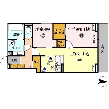 D-KUUTIO(3LDK/1階)の間取り写真