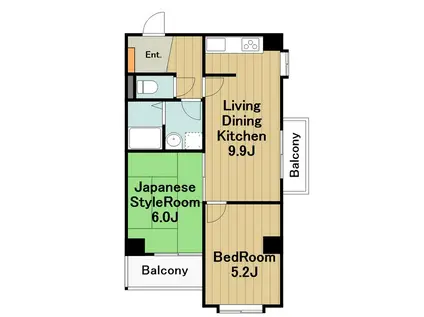 アーク相模原レジデンス(2LDK/3階)の間取り写真