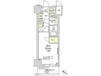 THE CLASS MINAMIAZABU(1K/5階)の間取り写真