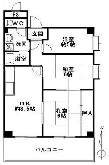 モンテメール六甲(3LDK/5階)の間取り写真