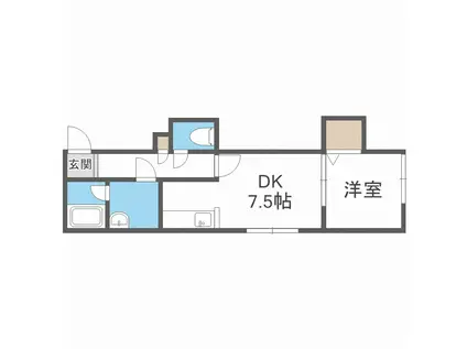 アクアコースト(1DK/2階)の間取り写真