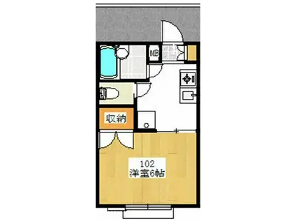 ロブィング(1K/1階)の間取り写真