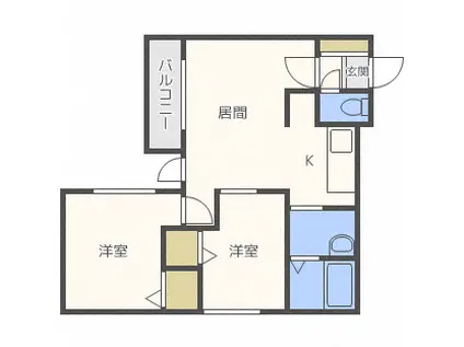 パンタナール(2LDK/3階)の間取り写真