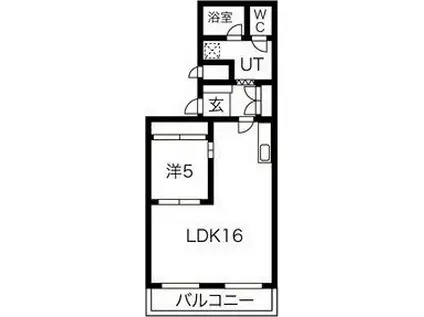 エースハイム琴似(1LDK/2階)の間取り写真