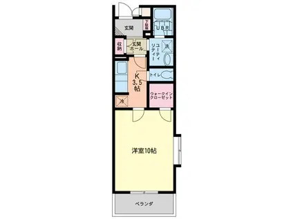 アグレアーブル永山(1K/1階)の間取り写真