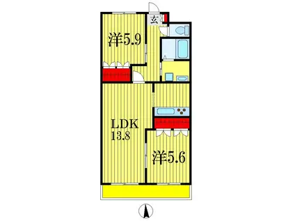 ALBIREO(2LDK/3階)の間取り写真