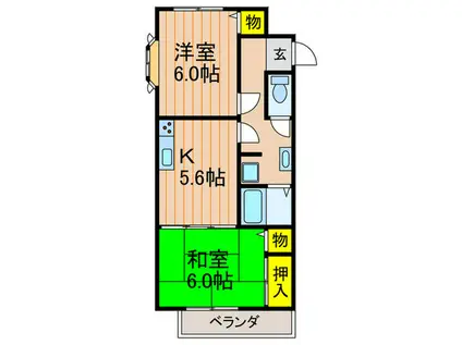 メゾンデフェエリク(2K/2階)の間取り写真