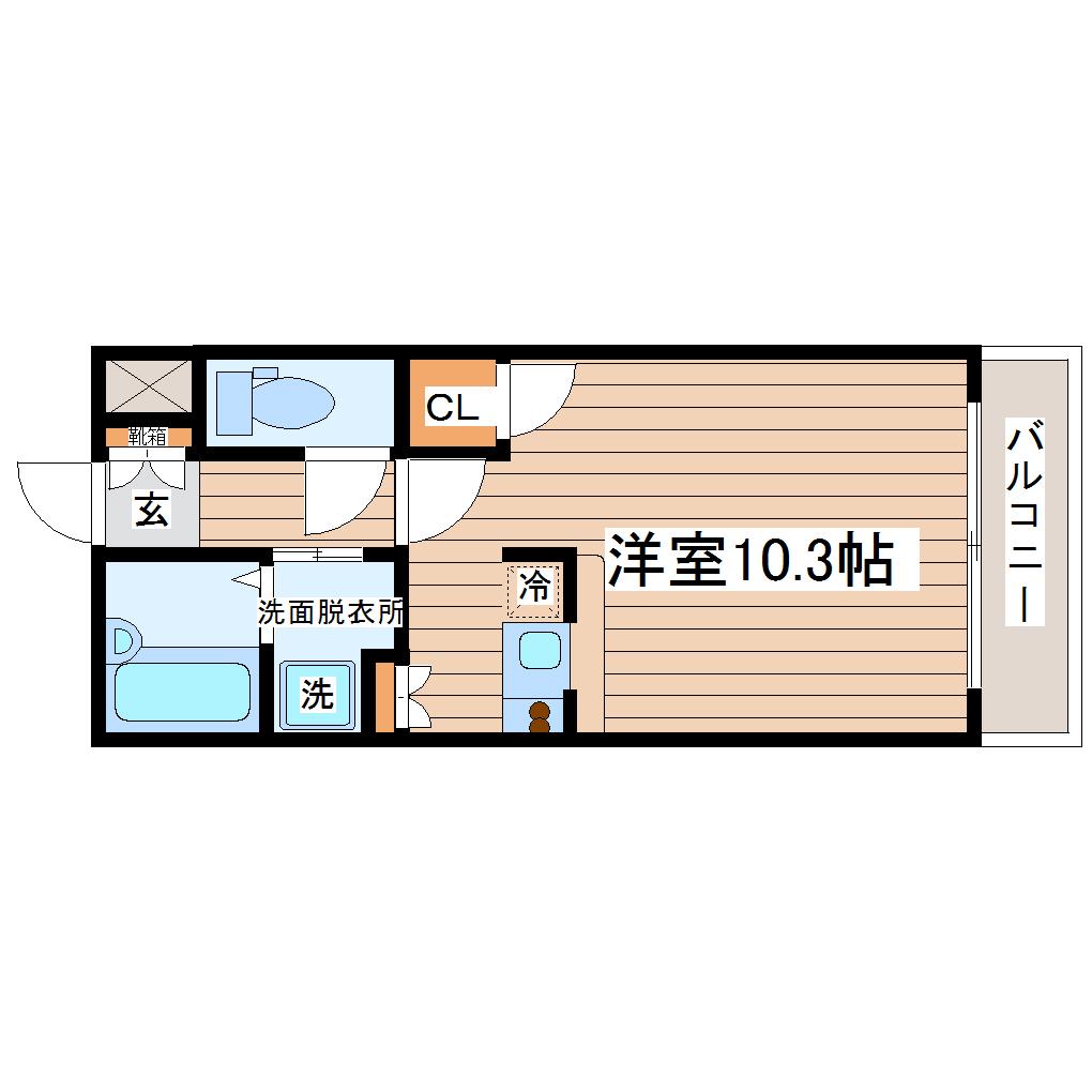 ガーデンハイツ(ワンルーム/3階)の間取り写真