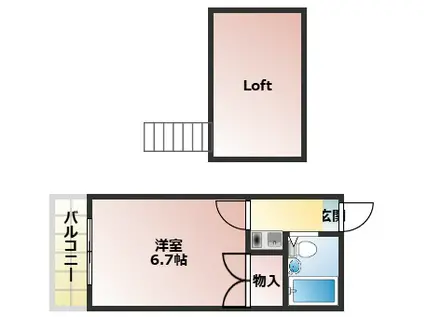 サニーハイム(1K/1階)の間取り写真